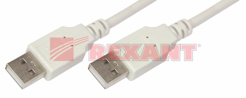 Кабель USB (шт. USB A - шт. USB A) 1.8 метра, серый REXANT Кабель USB (шт. USB A - шт. USB A) 1.8 метра, серый REXANT